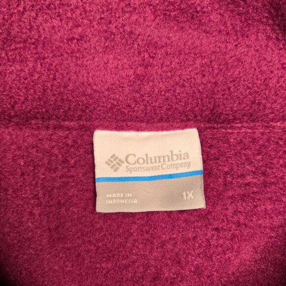 Columbia Womens Full-Zip Fleece Jacket 1X Berry Color Warm Outerwear Polyester - Picture 2 of 8